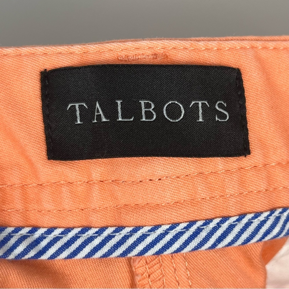 Talbots light orange cotton spandex Relaxed Chino flat front pants, size 16. - Picture 9 of 10